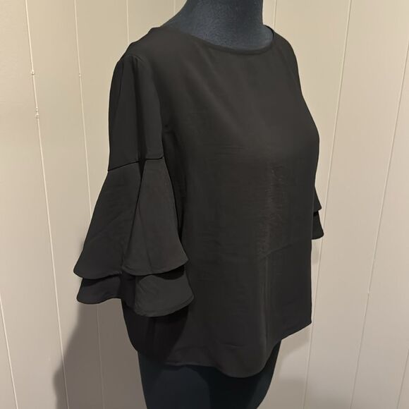 Jack by bb dakota black double tier bell sleeve pullover top. XS. - Picture 1 of 4